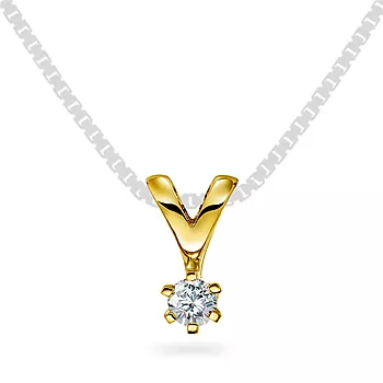Olivia, Anheng i 585 gult gull med diamant 0,10 ct