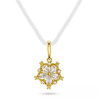 Pan Jewelry, Anheng i 585 gult gull med zirkonia og blomst