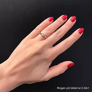Bilde nummer 2 av Pan Jewelry, Ingrid enstens ring i 585 hvitt gull med diamant 0,20 ct
