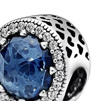 Bilde nummer 2 av Pandora, Charms i 925 sølv med blå krystall
