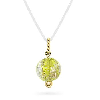 Pan Jewelry, Smykke i 925 forgylt sølv med grønn glasskule