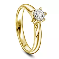 Pan Jewelry, Ingrid enstens ring i 585 gult gull med diamant 0,40ct W/SI