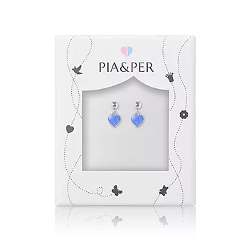 Bilde nummer 2 av Pia&Per, Øredobber i 925 sølv med blått emalje hjerte