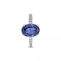 Bilde nummer 3 av Pandora, Ring i 925 sølv med blå krystall