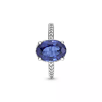 Bilde nummer 3 av Pandora, Ring i 925 sølv med blå krystall
