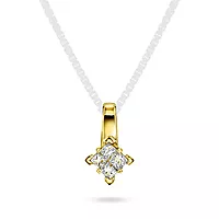 Pan Jewelry, Anheng i 585 gult gull med diamanter 0,20 ct