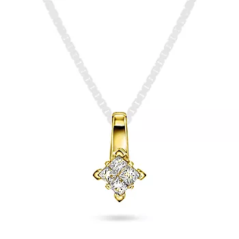 Pan Jewelry, Anheng i 585 gult gull med diamanter 0,20 ct