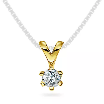Olivia, Anheng i 585 gult gull med diamant 0,30 ct