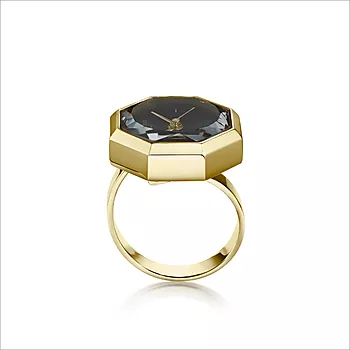 Bilde nummer 2 av Rosefield Octagonal, Ring med klokke i gullfarget stål