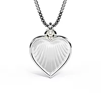 Pia&Per, Smykke i 925 sølv med hvitt emalje hjerte - Medium