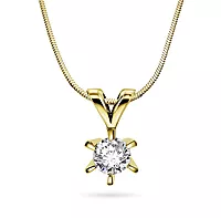Pan Jewelry, Isabella enstens anheng i 585 gult gull med diamant 0,50 ct WSI