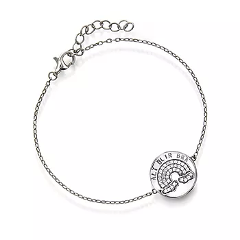 Pan Jewelry, Armbånd i 925 sølv med hvite zirkonia og teksten “Alt blir bra”
