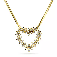 Laura, smykke i 585 gult gull med diamanter