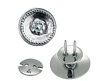 Sylvsmidja, Knapp Østfold i 830 oksidert sølv til kniv, 16 mm