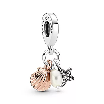 Pandora, Charms i 925 sølv med perle,skjell og sjøstjerne