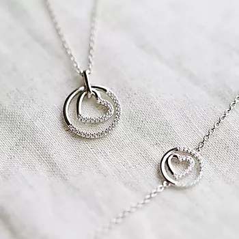 Bilde nummer 3 av Pan Jewelry, Smykke i 925 sølv med hjerte i sirkel og zirkonia