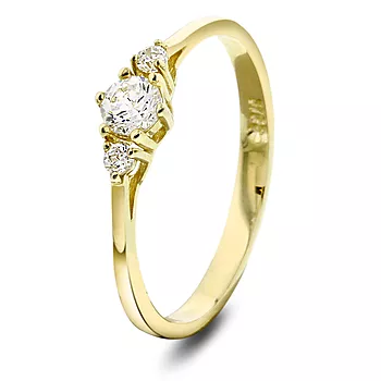 Pan Jewelry, Ring i 585 gult gull med zirkonia