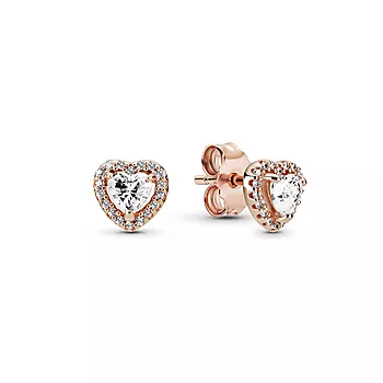 Pandora, Øredobber i rosèforgylt 925 sølv med hjerte