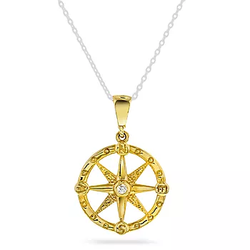 Pan Jewelry, Anheng i 585 gult gull med zirkonia og kompass