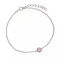 Pan Jewelry, Armbånd i 925 sølv med rosa zirkonia