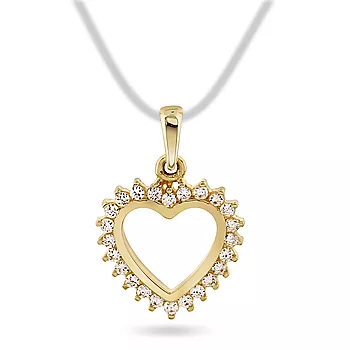 Pan Jewelry, Anheng i 585 gult gull med hjerte og zirkonia