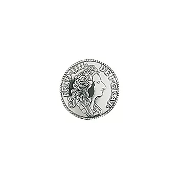 Sylvsmidja, Myntknapp i 830 oksidert sølv, 19 mm