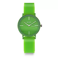 Dilligaf, klokke med grønn silikonrem