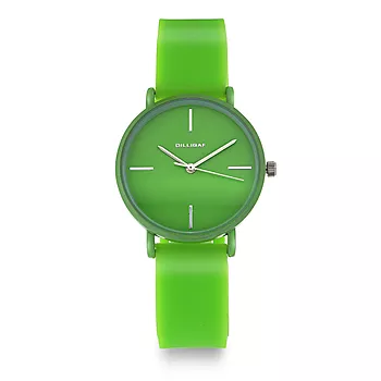 Dilligaf, klokke med grønn silikonrem