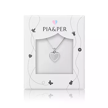 Bilde nummer 2 av Pia&Per, Smykke i 925 sølv med hvitt emalje hjerte - Liten