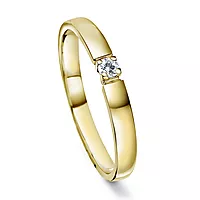 Pan Jewelry, Angelica alliansering i 585 gult gull med diamanter 0,10 ct WSI