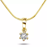 Pan Jewelry, Ingrid anheng i 585 gult gull med diamant 0,15 ct