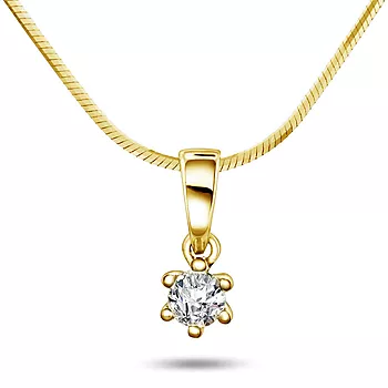 Pan Jewelry, Ingrid anheng i 585 gult gull med diamant 0,15 ct