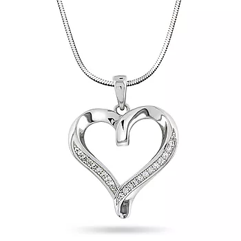 Pan Jewelry, Smykke i sølv med zirkonia og hjerte