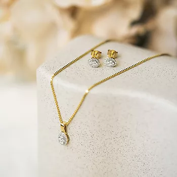 Bilde nummer 3 av Pan Jewelry, Smykke i 585 gult gull med diamanter 0,15 ct