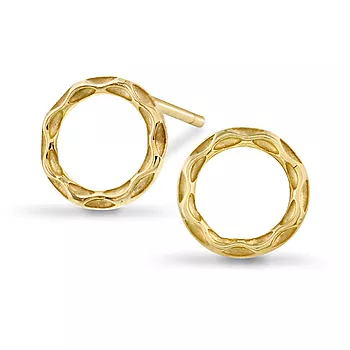 Pan Jewelry, Øredobber i 585 gult gull med sirkel