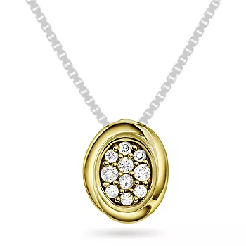 Pan Jewelry, Anheng i 585 gult gull med diamanter 0,15 ct