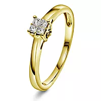 Leah, Ring i 585 gult gull med diamanter 0,15 ct