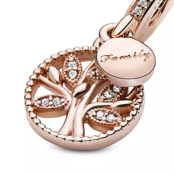 Bilde nummer 2 av Pandora, Charms i rosèforgylt 925 sølv med familietre
