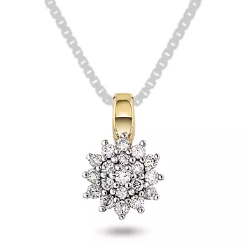 Pan Jewelry, Anheng i 585 gult gull med diamanter 0,25 ct