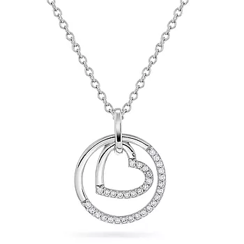 Pan Jewelry, Smykke i 925 sølv med hjerte i sirkel og zirkonia