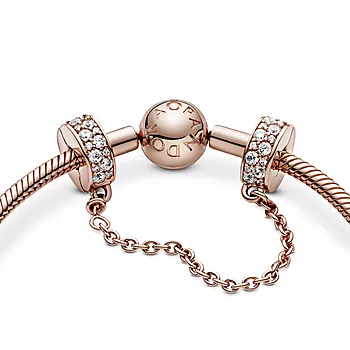 Bilde nummer 2 av Pandora, Charms i rosèforgylt 925 sølv med sikkerhetslenke