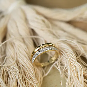 Bilde nummer 3 av Pan Jewelry, Ring i 585 gult gull med zirkonia