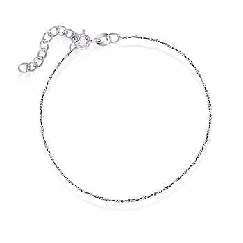 Pan Jewelry, Armbånd i rhodinert 925 sølv, 19 cm