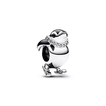 Pandora Moments, Charm i 925 sølv med Pingvin på Ski