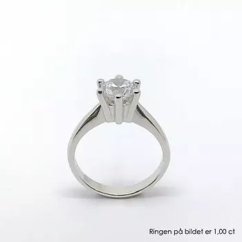 Bilde nummer 4 av Pan Jewelry, Ingrid enstens ring i 585 hvitt gull med diamant 0,15 ct