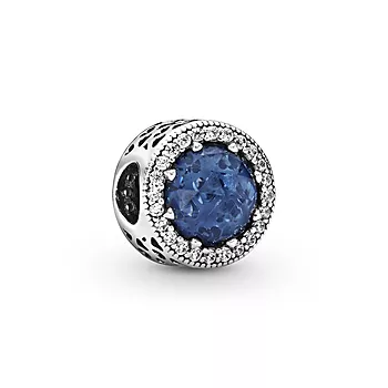 Pandora, Charms i 925 sølv med blå krystall
