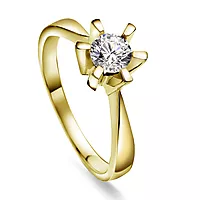 Pan Jewelry, Isabella enstens ring i 585 gull med diamant 0,50 ct WSI