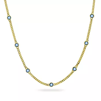Pan Jewelry, Smykke i forgylt 925 sølv med lyseblå zirkonia