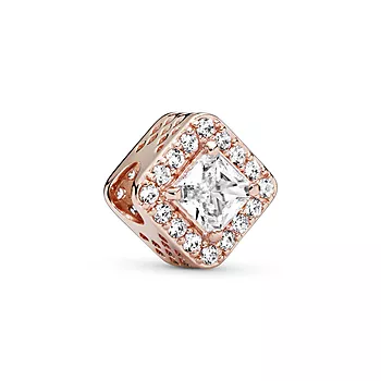 Bilde nummer 3 av Pandora, Charms i rosèforgylt 925 sølv med firkant