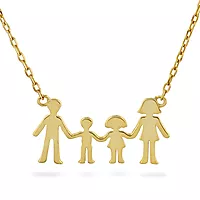 Pan Jewelry, Familiesmykke med mor, far, datter og sønn i forgylt 925 sølv